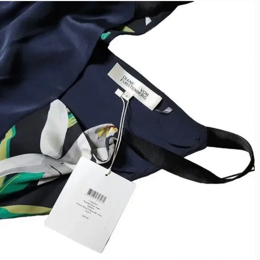 DVF Diane von Furstenberg Panelled Maxi Dress Harlow Black/Alexander Blue - Picture 4 of 5